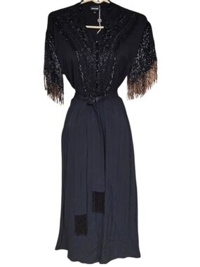 Just Cavalli Black Dress with Braided Tag Detail